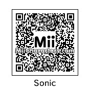 QR Code for Sonic the Hedgehog by Mii Maker JL